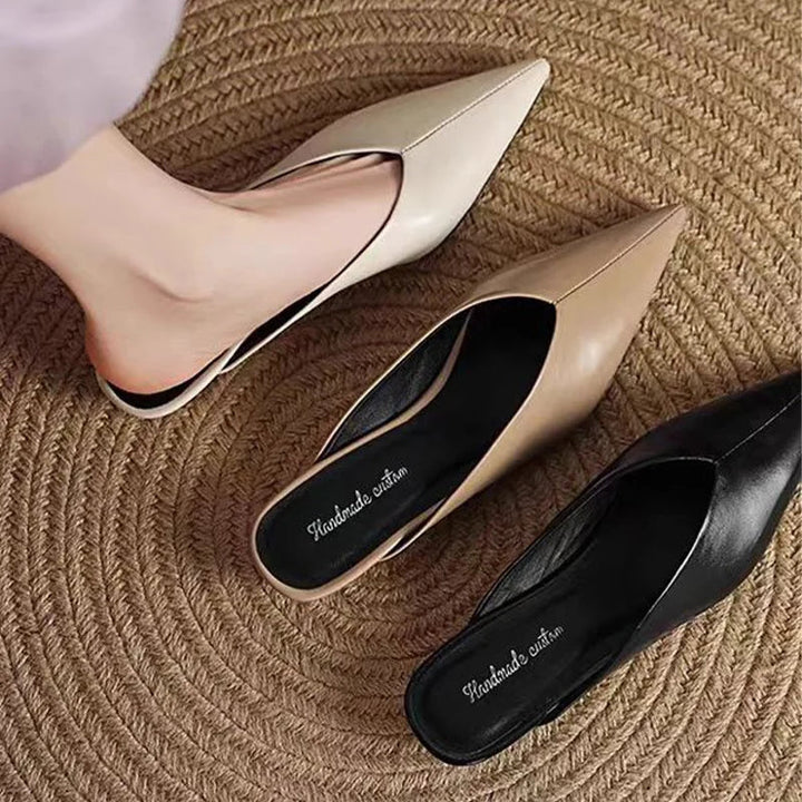 Mules donna eleganti in pelle a punta