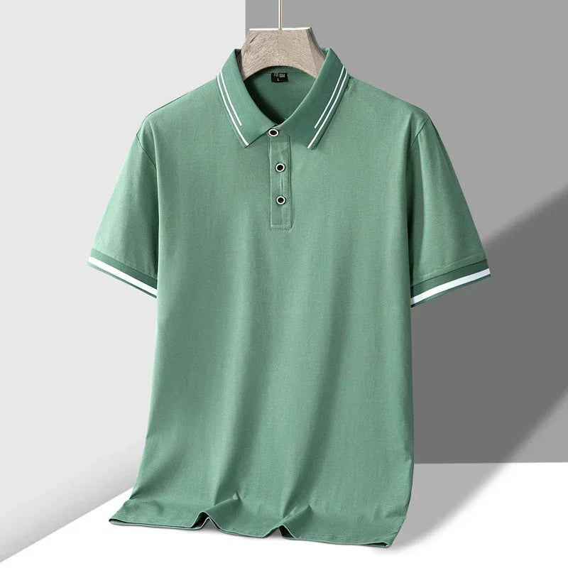 T shirt polo lussuosa uomo contrasto