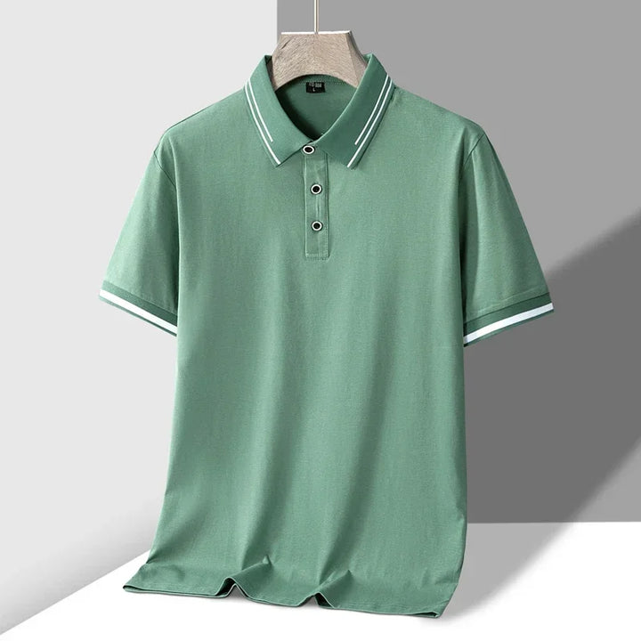 T shirt polo lussuosa uomo contrasto