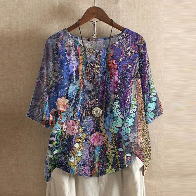 T shirt lussuosa donna stile retrò