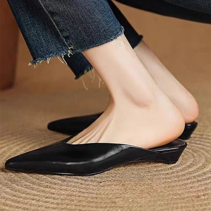 Mules donna eleganti in pelle a punta