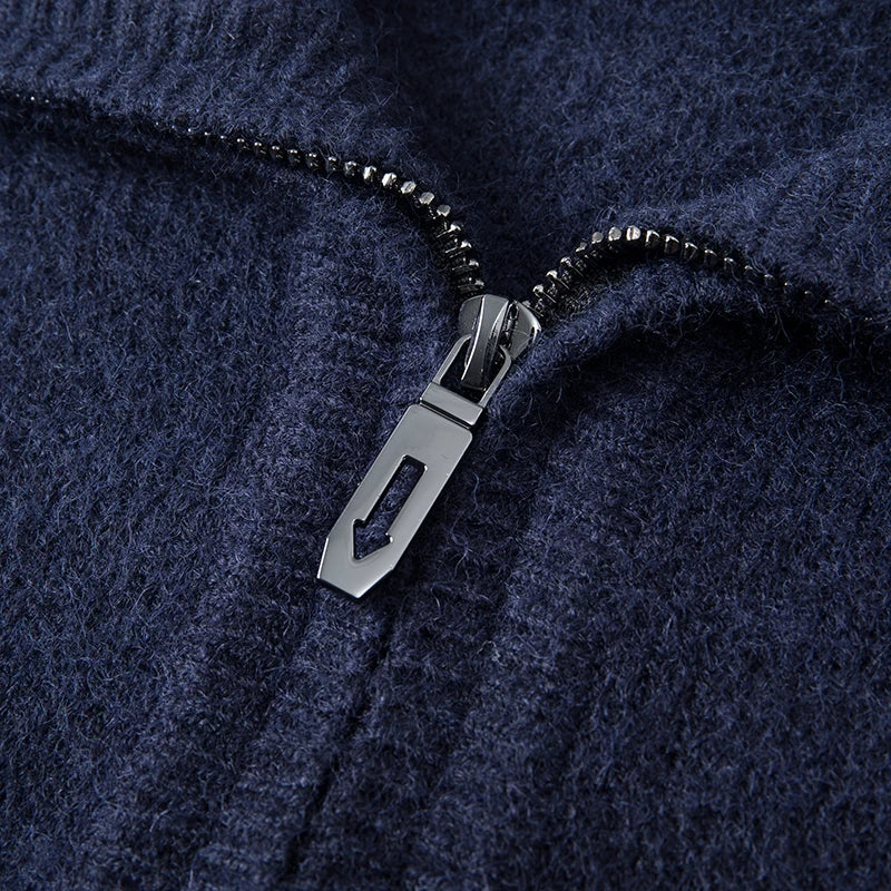 Maglione Uomo Quarter Zip Colletto Alto