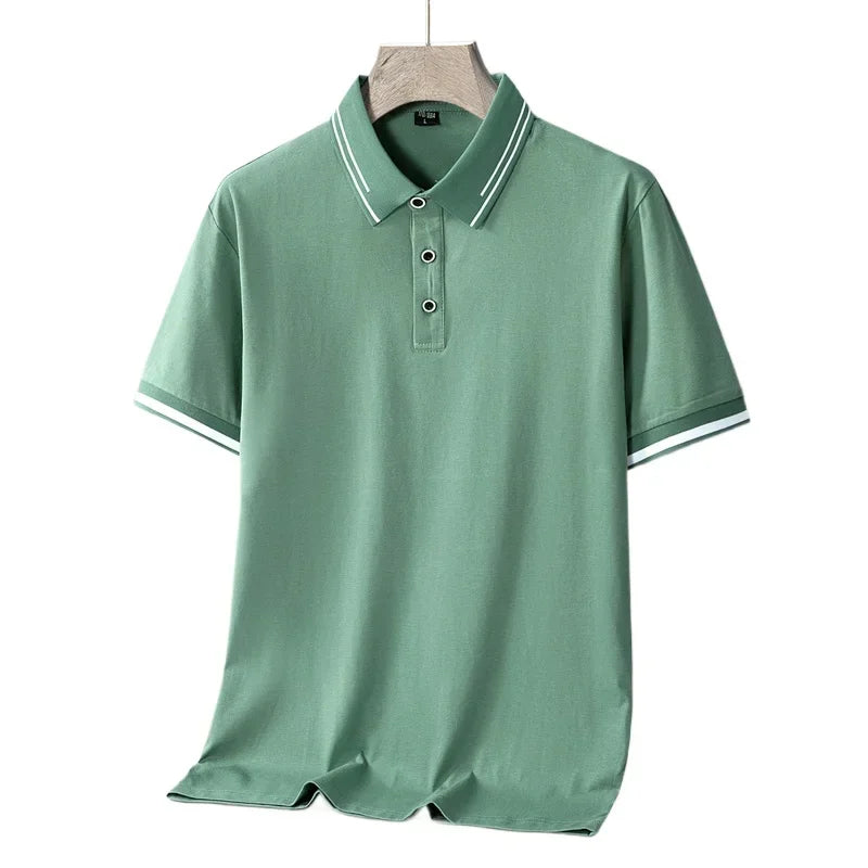 T shirt polo lussuosa uomo contrasto
