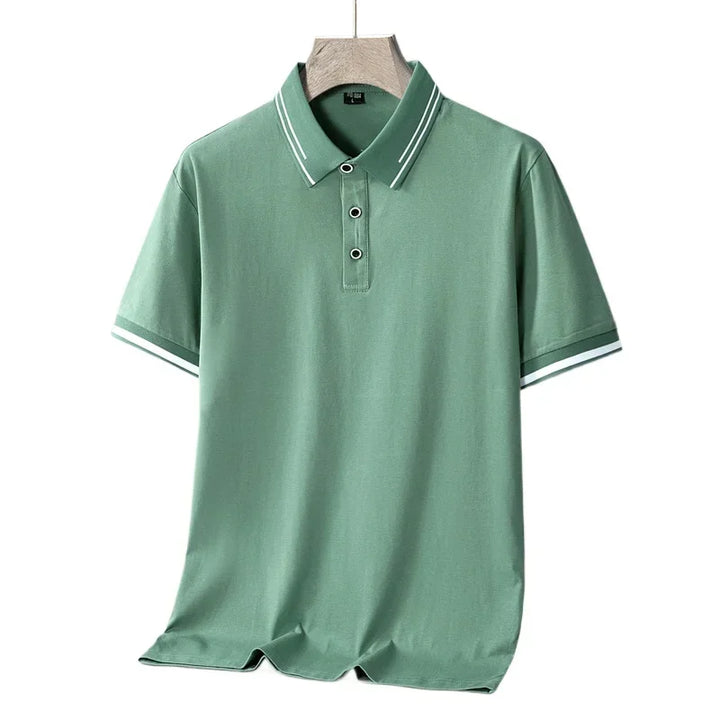 T shirt polo lussuosa uomo contrasto