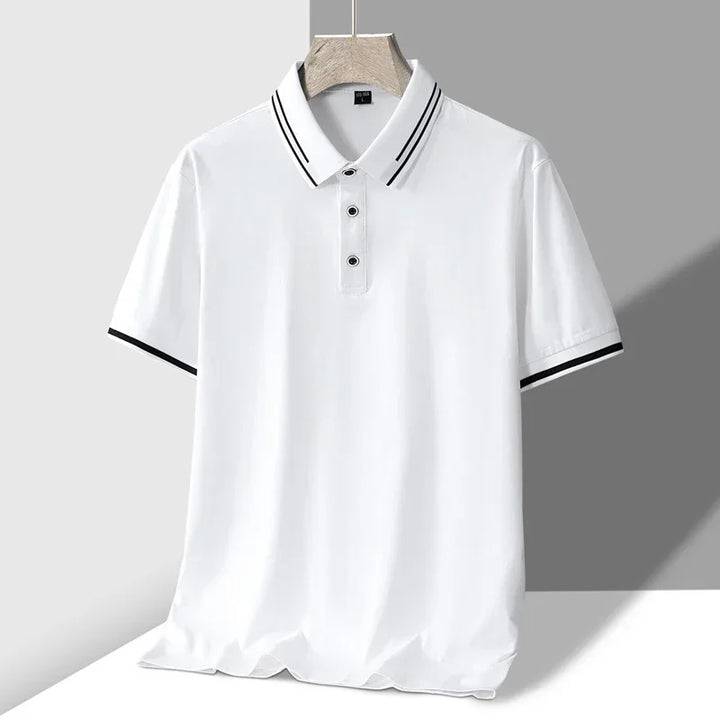T shirt polo lussuosa uomo contrasto