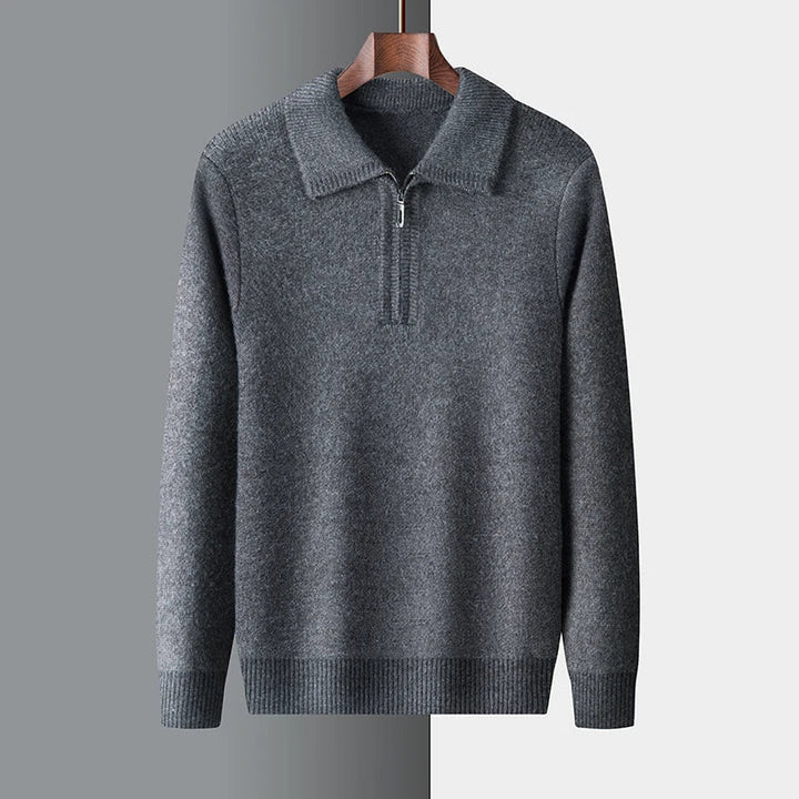 Maglione Uomo Quarter Zip Colletto Alto