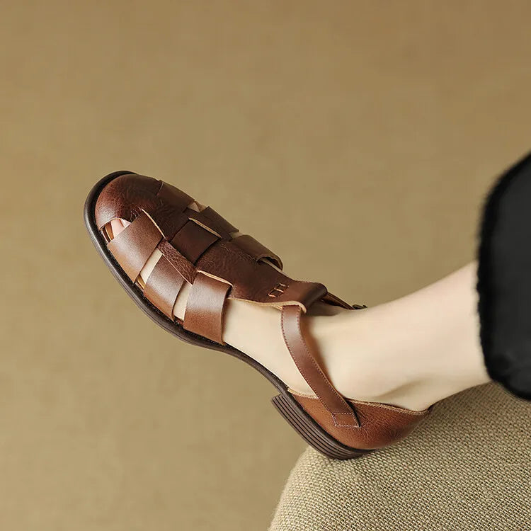 Sandali Donna in Pelle Italiana Intrecciata Artigianali Estivi
