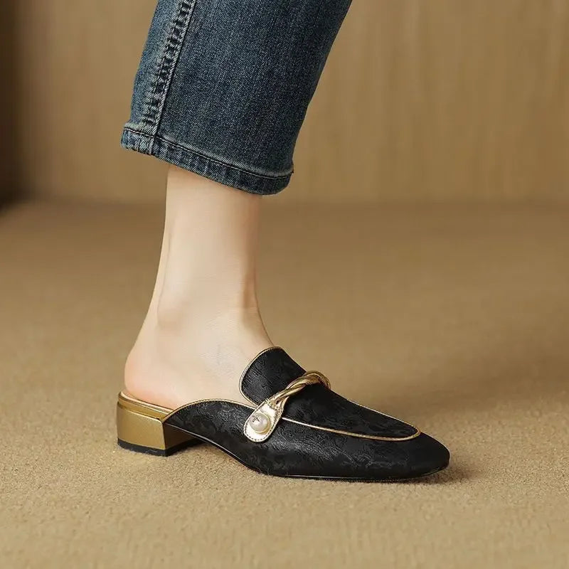 Mules donna satin eleganti