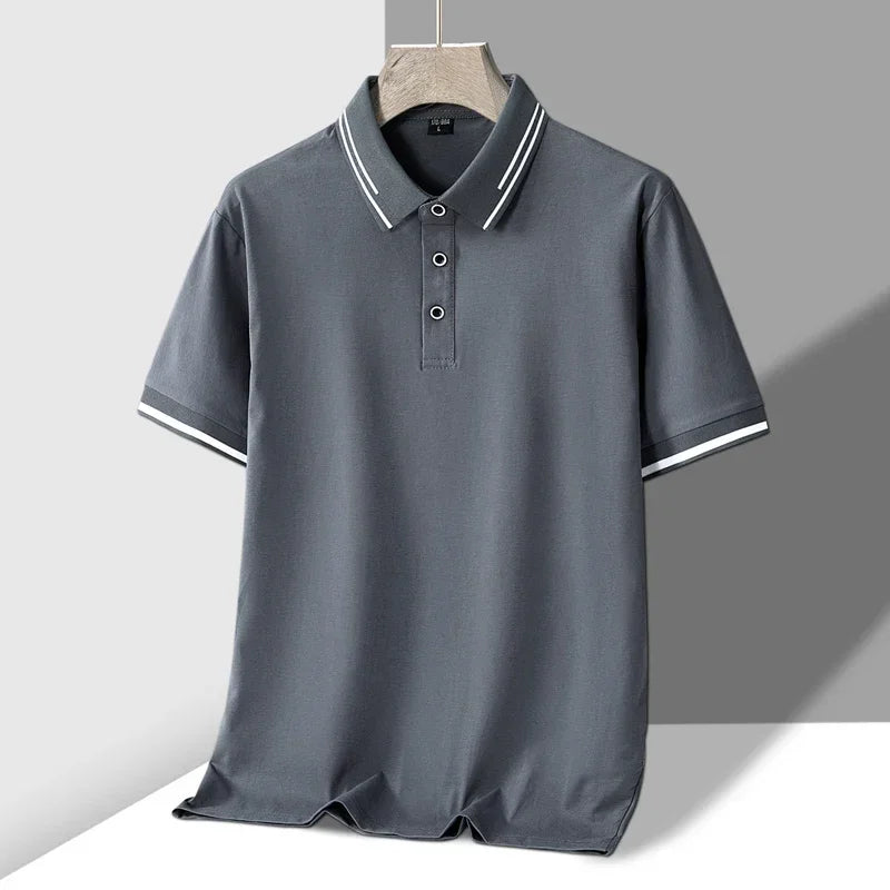 T shirt polo lussuosa uomo contrasto