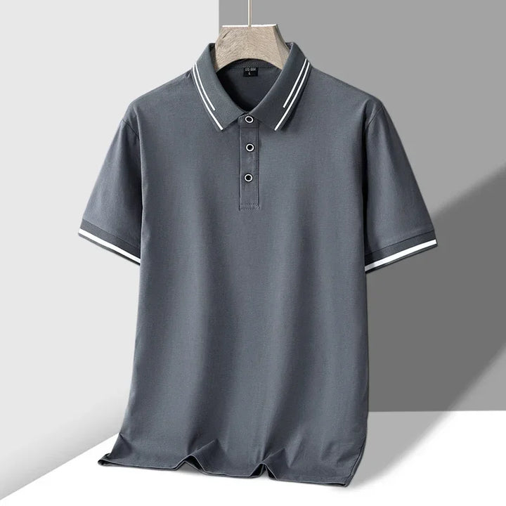 T shirt polo lussuosa uomo contrasto