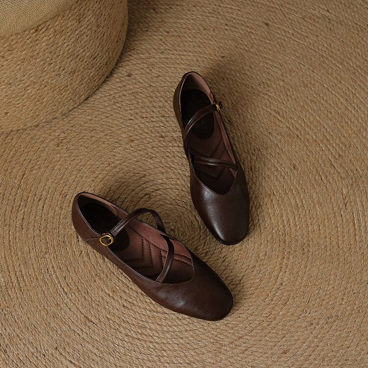 Scarpe Donna Mary Jane Pelle Cinturino Fibbia