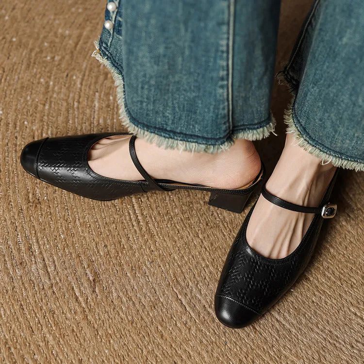 Mules donna eleganti in pelle con cinturino