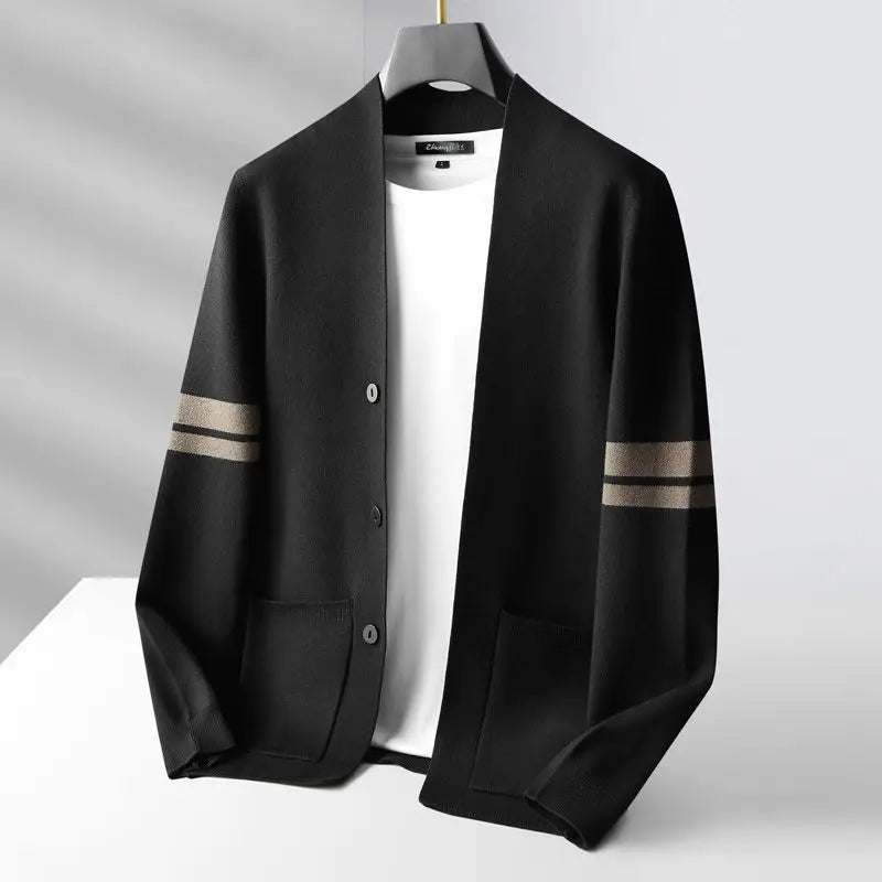 Cardigan Uomo in Maglia Fatto a Mano Vestibilità Classica