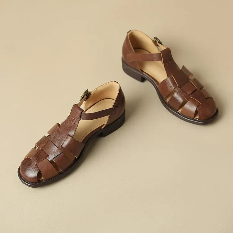 Sandali Donna in Pelle Italiana Intrecciata Artigianali Estivi