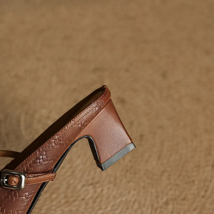Mules donna eleganti in pelle con cinturino