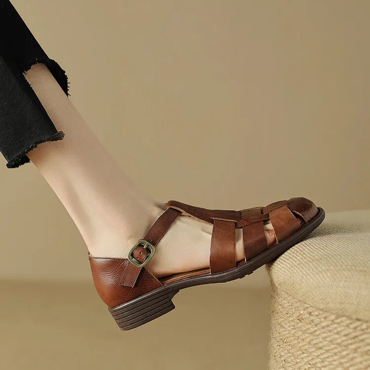 Sandali Donna in Pelle Italiana Intrecciata Artigianali Estivi