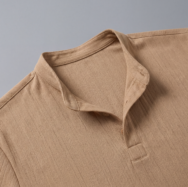 Composto camicia uomo manica corta lino righe collo coreana
