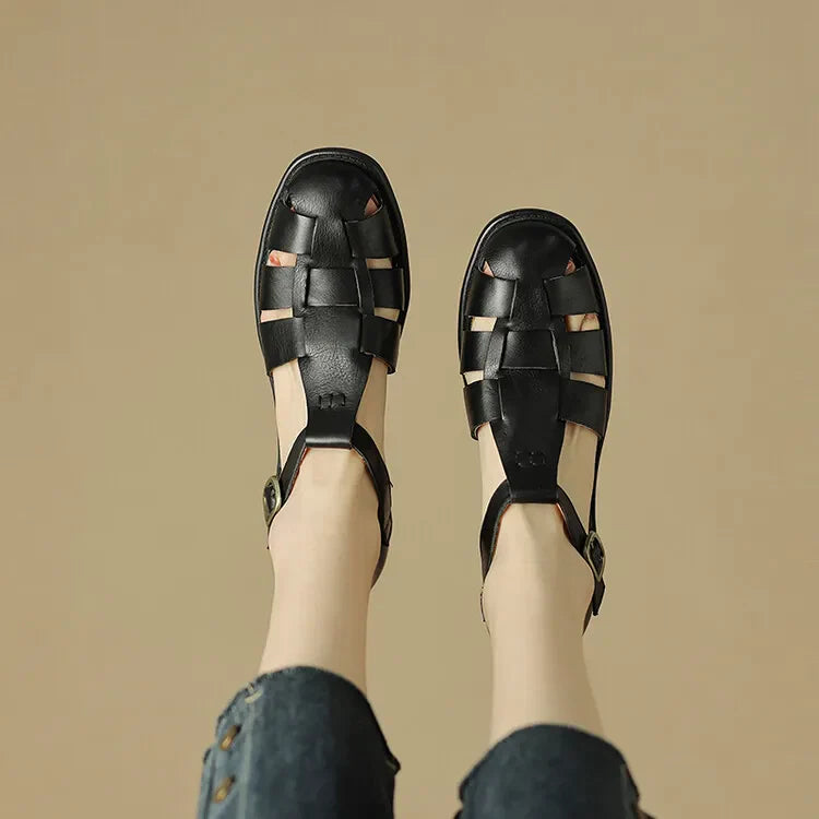 Sandali Donna in Pelle Italiana Intrecciata Artigianali Estivi