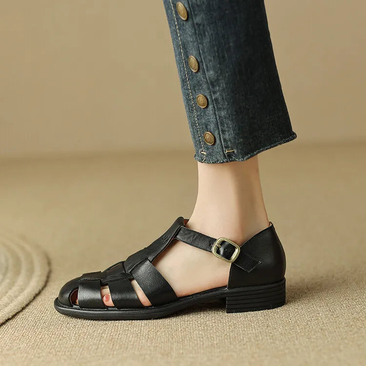Sandali Donna in Pelle Italiana Intrecciata Artigianali Estivi