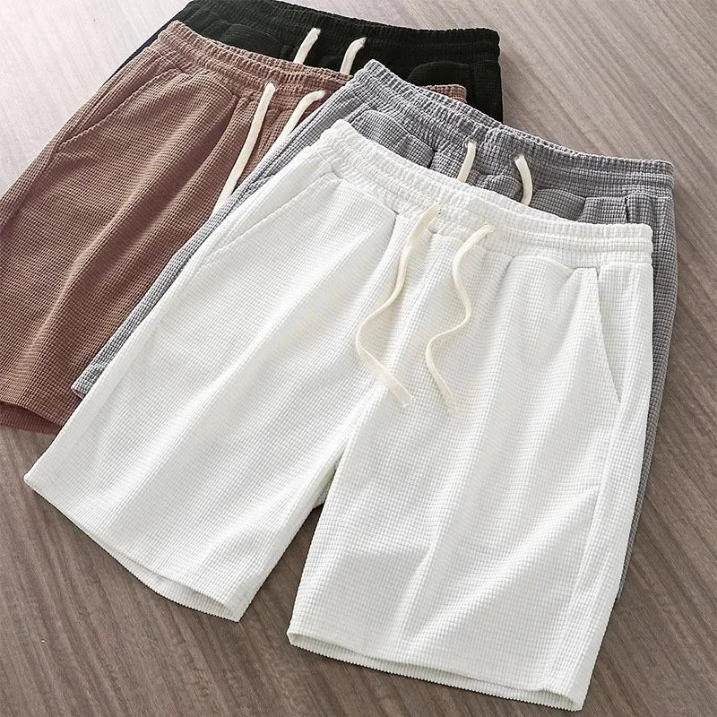Comodo Pantaloncini Uomo Waffle Vita Elastica