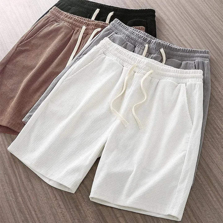 Comodo Pantaloncini Uomo Waffle Vita Elastica