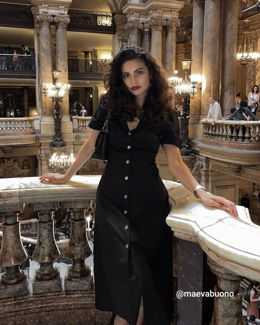 Elegante Abito Midi Nero Donna Scollo V Tunica Ufficio