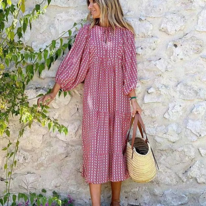 Abito maxi elegante floreale boho