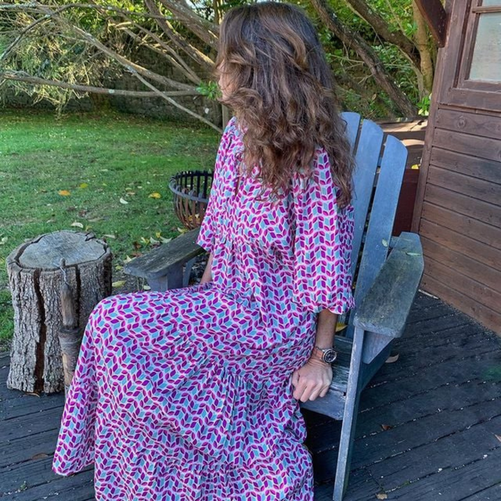 Abito maxi elegante floreale boho