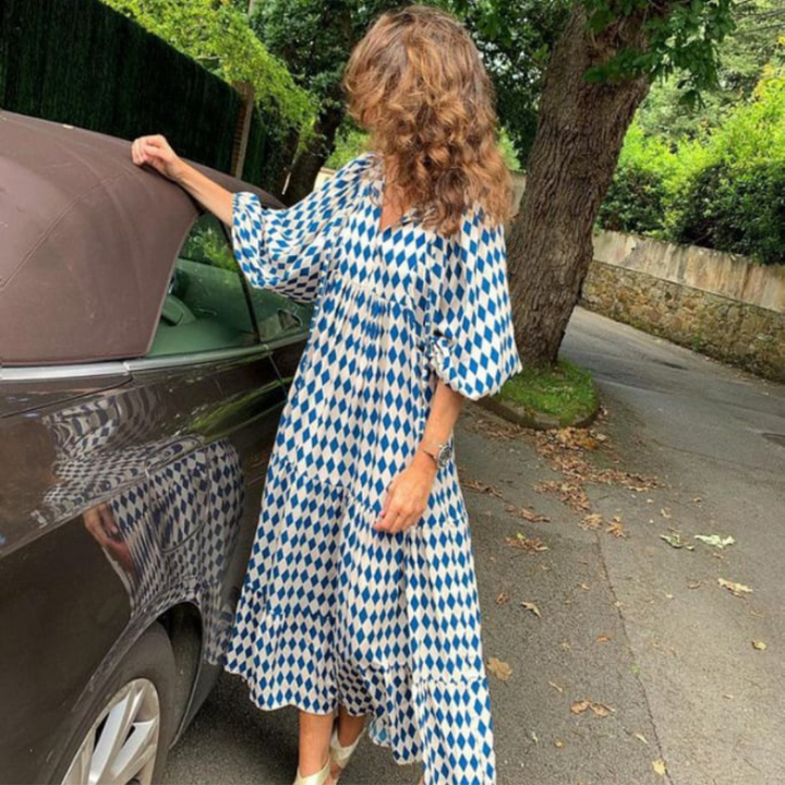 Abito maxi elegante floreale boho
