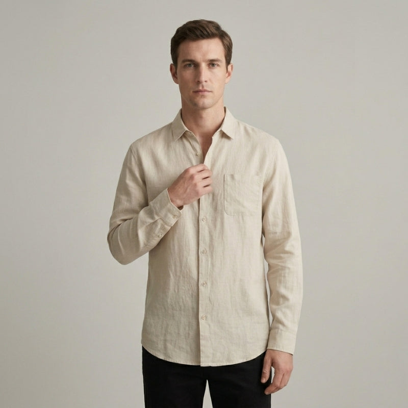 Camicia in Lino Uomo 100% Lino Vestibilità Oversize