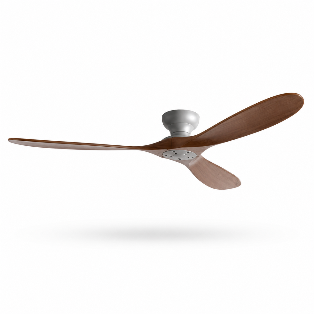 Ventilatore a Soffitto Silenzioso in Legno Massello – Reversibile Estate/Inverno