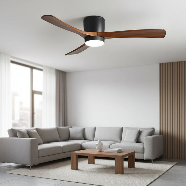 Ventilatore a Soffitto in Legno d'Acero con Luce Integrata – Design Scandinavo