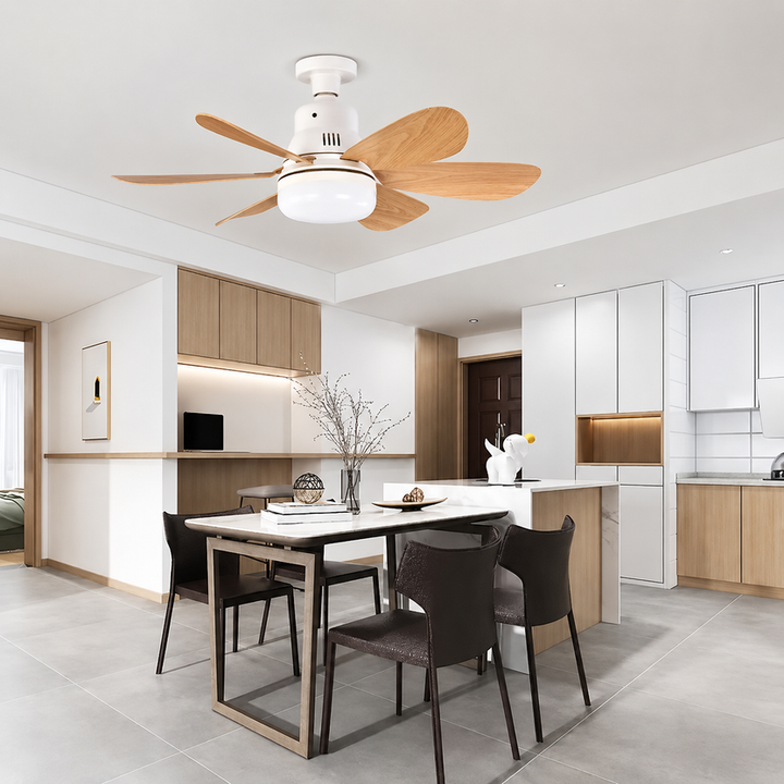 Ventilatore a Soffitto con Pale in Legno – Design Naturale