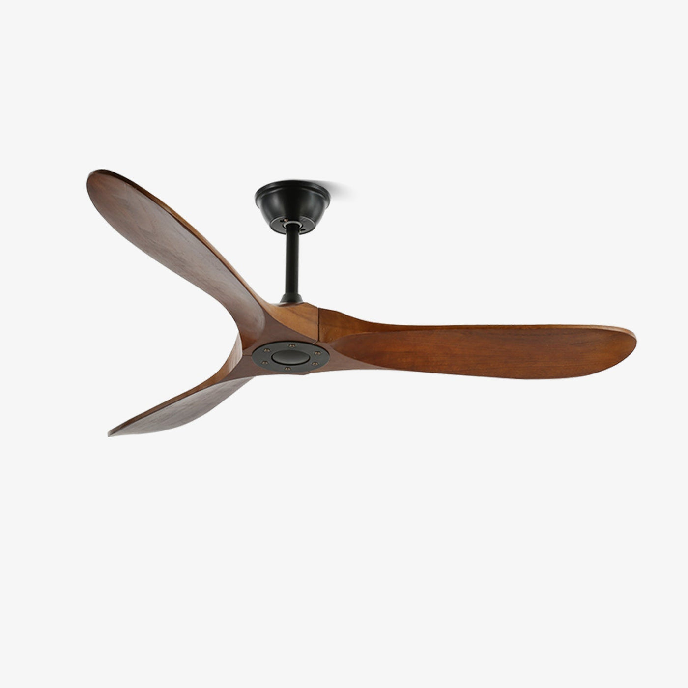 Ventilatore a Soffitto in Legno Finitura Noce – Silenzioso con Telecomando