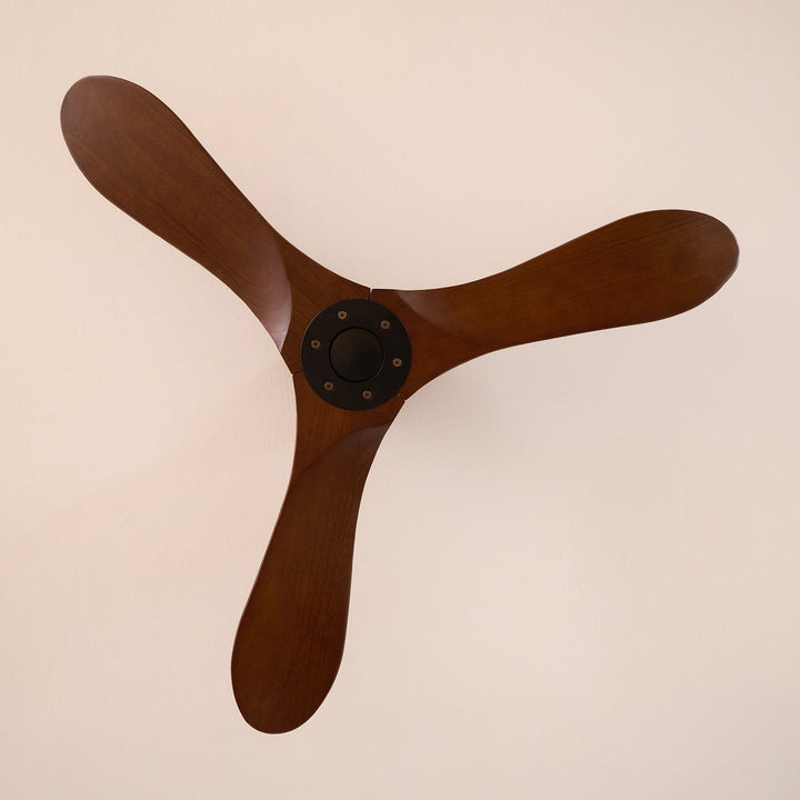 Ventilatore a Soffitto in Legno Finitura Noce – Silenzioso con Telecomando
