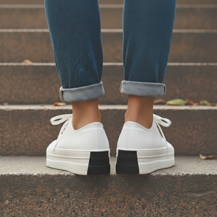 Sneakers Donna con Plateau in Tessuto Canvas