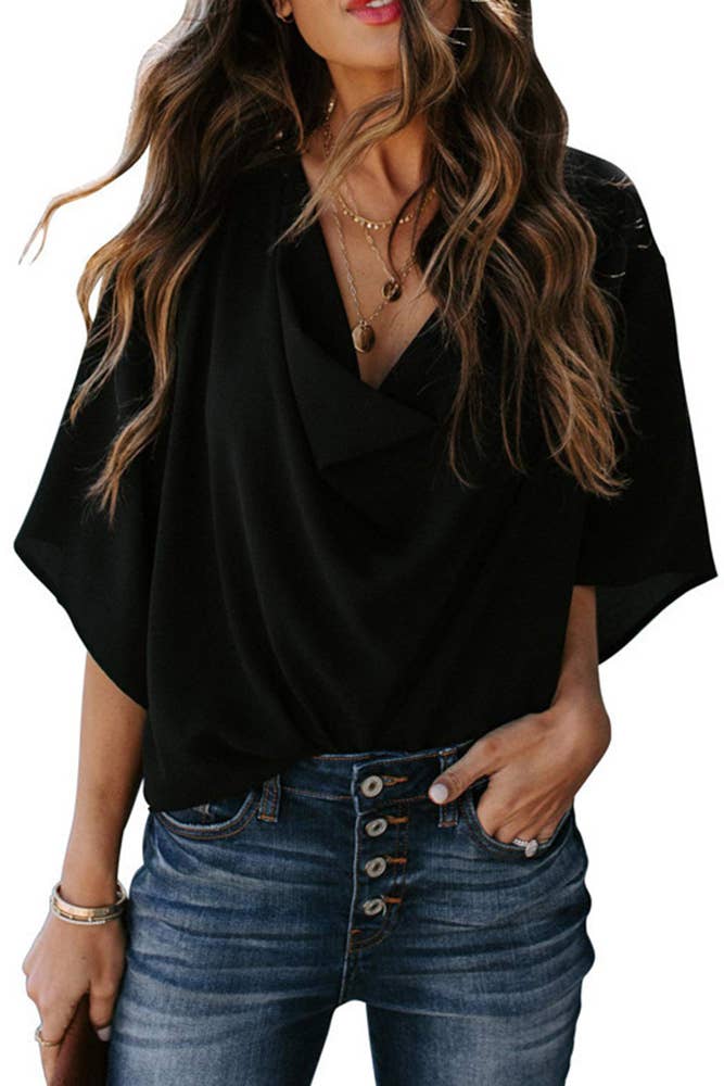 Top donna elegante scollo a V