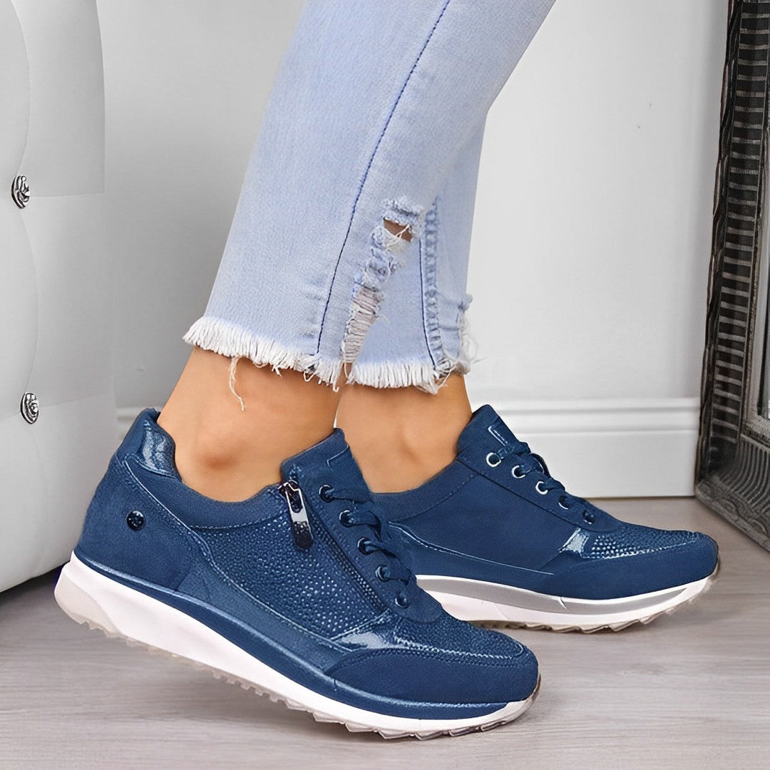 Sneakers Donna Comode con Zip e Suola Ammortizzata