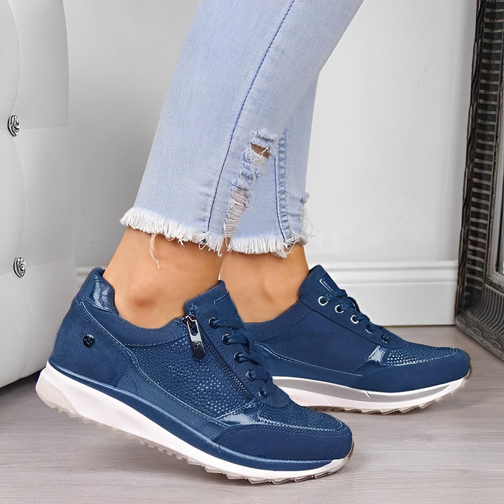 Sneakers Donna Comode con Zip e Suola Ammortizzata