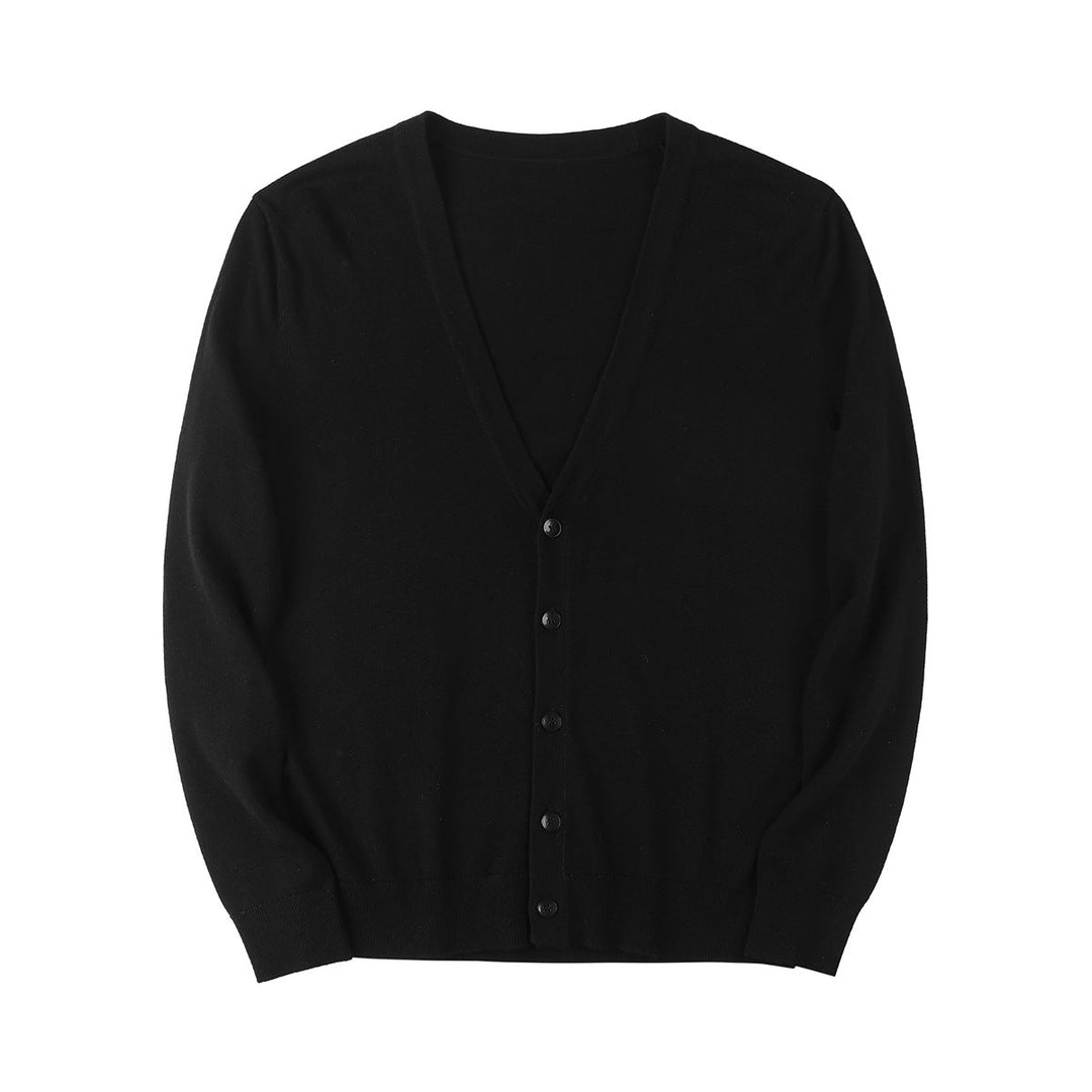 Maglione Cardigan Scollo a V Uomo Slim Fit in Cotone