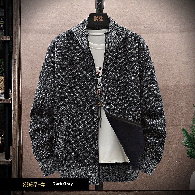 Cardigan Uomo in Maglia con Zip Vestibilità Ampia