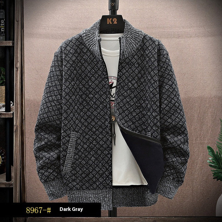Cardigan Uomo in Maglia con Zip Vestibilità Ampia