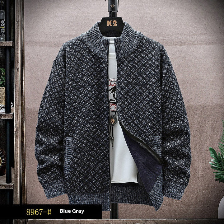 Cardigan Uomo in Maglia con Zip Vestibilità Ampia