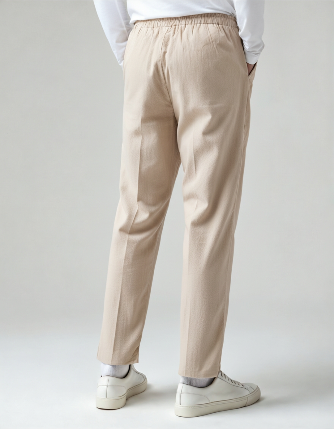 Pantalone in Lino Uomo Vita Elastica Taglio Ampio