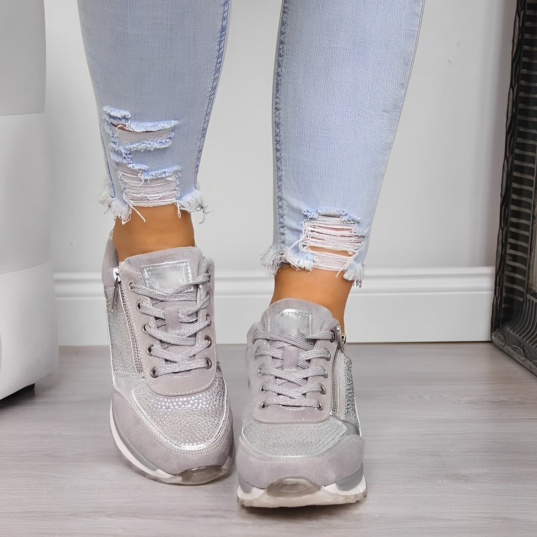 Sneakers Donna Comode con Zip e Suola Ammortizzata