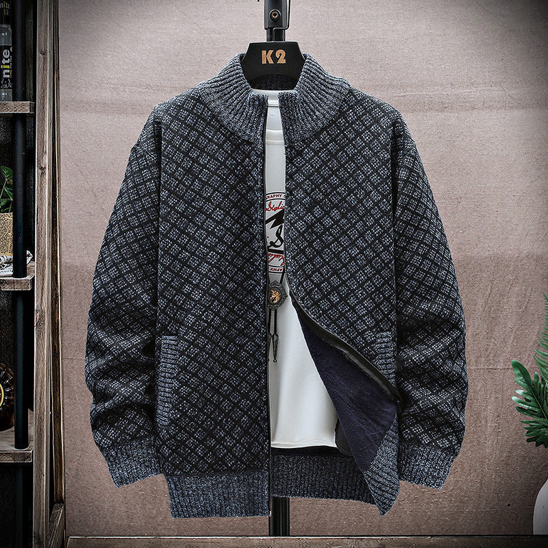 Cardigan Uomo in Maglia con Zip Vestibilità Ampia