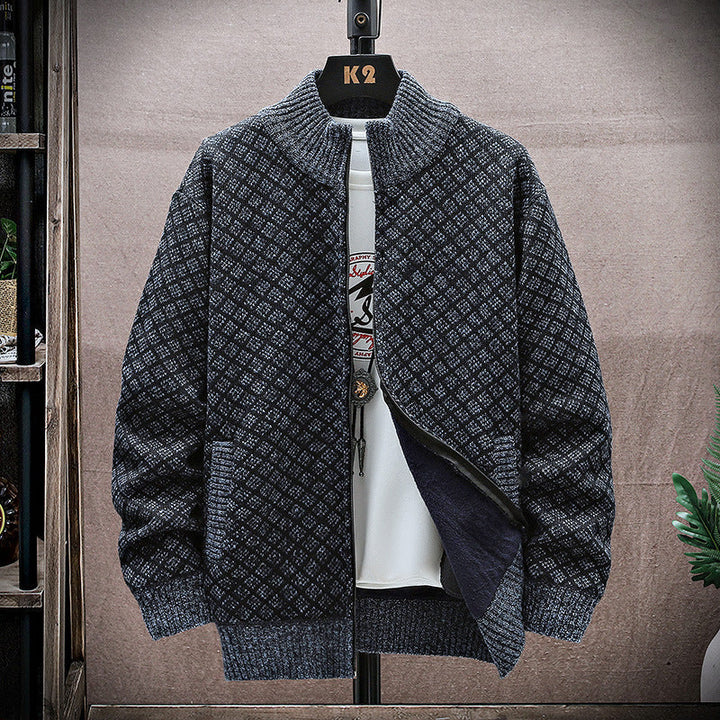 Cardigan Uomo in Maglia con Zip Vestibilità Ampia
