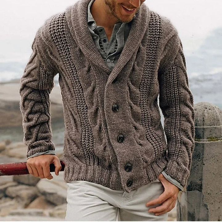 Cardigan in Maglia con Chiusura a Bottoni Autunnale