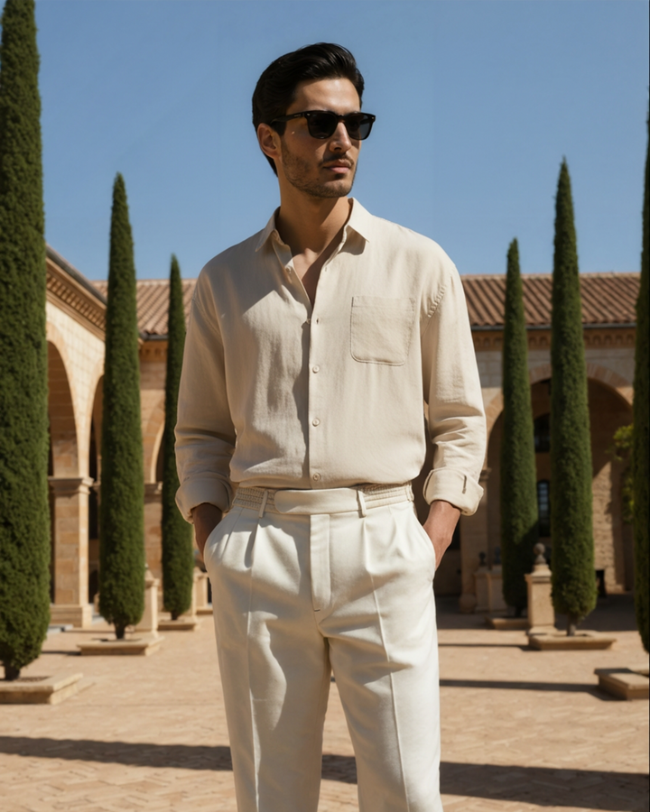 Camicia in Lino Uomo 100% Lino Vestibilità Oversize
