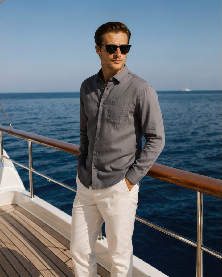 Camicia in Lino Uomo 100% Lino Vestibilità Oversize